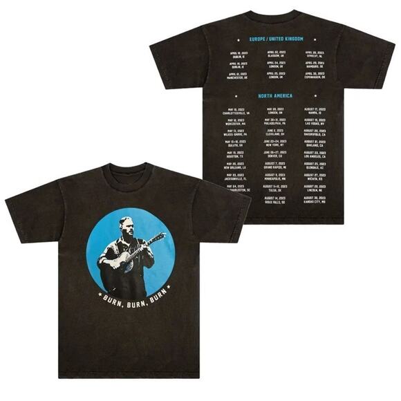 Zach Bryan Burn Burn Burn Tour Tee New Official Merch Various Sizes New w/o Tag - Picture 1 of 5